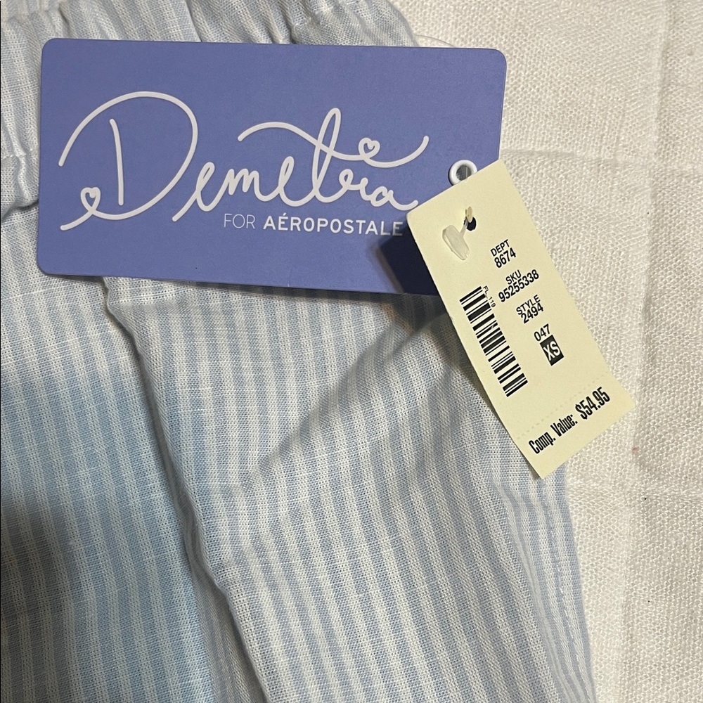 Cozy Striped Pajama Pants in Soft blue & white - Picture 3 of 5